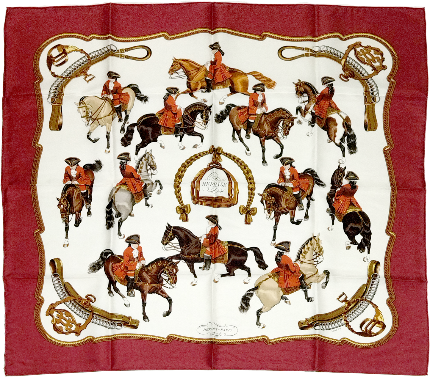 HERMÈS, SILK CARRE, REPRISE BY PHILIPPE LEDOUX, FIRST ISSUED 1970, 90cm SQUARE.