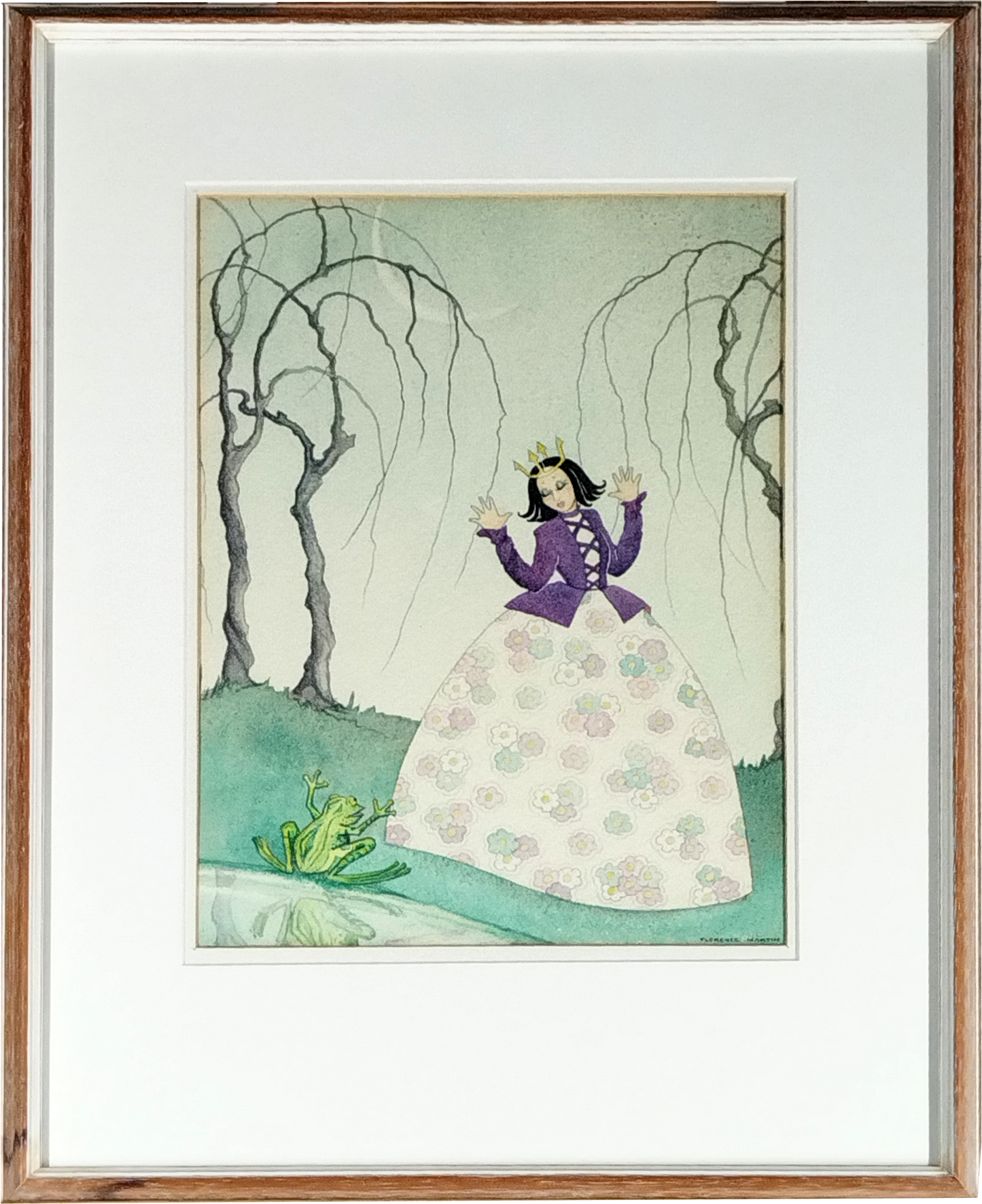 A FROG HE WOULD A-WOOING GO, SIGNED FLORENCE MARTIN, 1908-1984, WATER COLOUR, CIRCA 1937.