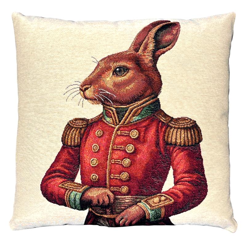 ADORABELLA, RUPERT RABBIT JACQUARD CUSHION, 47cm SQUARE, MADE IN AUSTRALIA.