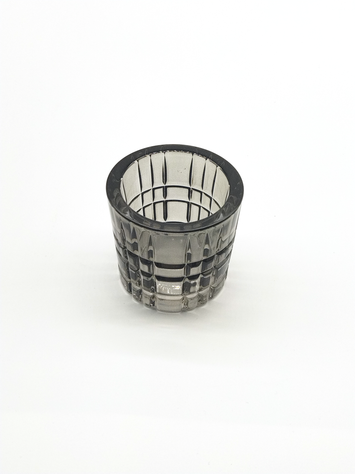 NACHTMANN, BLACK CRYSTAL TEA LIGHT VOTIVE, MADE IN GERMANY, 6cm.