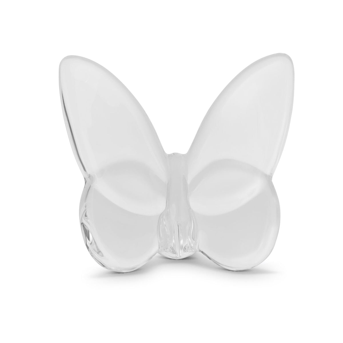 CLEAR GLASS BUTTERFLY ORNAMENT, 8 x 4 x 7cm.