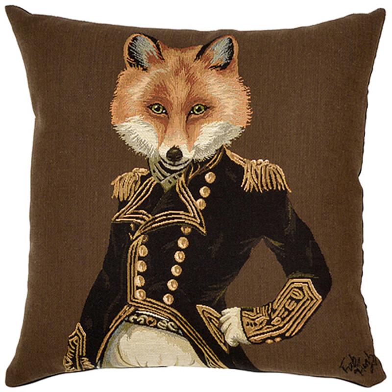 ADORABELLA, ADMIRAL FOX, JACQUARD FABRIC CUSHION, 45cm SQUARE, MADE IN AUSTRALIA.