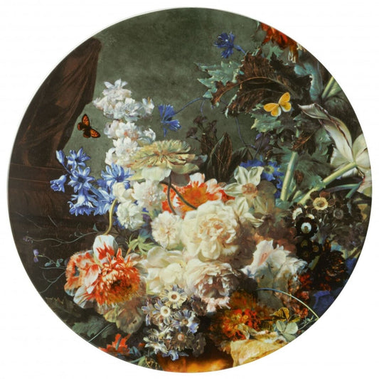 HEINEN DELFTS BLAUW WALL PLATE, FLORAL SPLENDOR, 'BLOEMENPRACHT', 40cm.