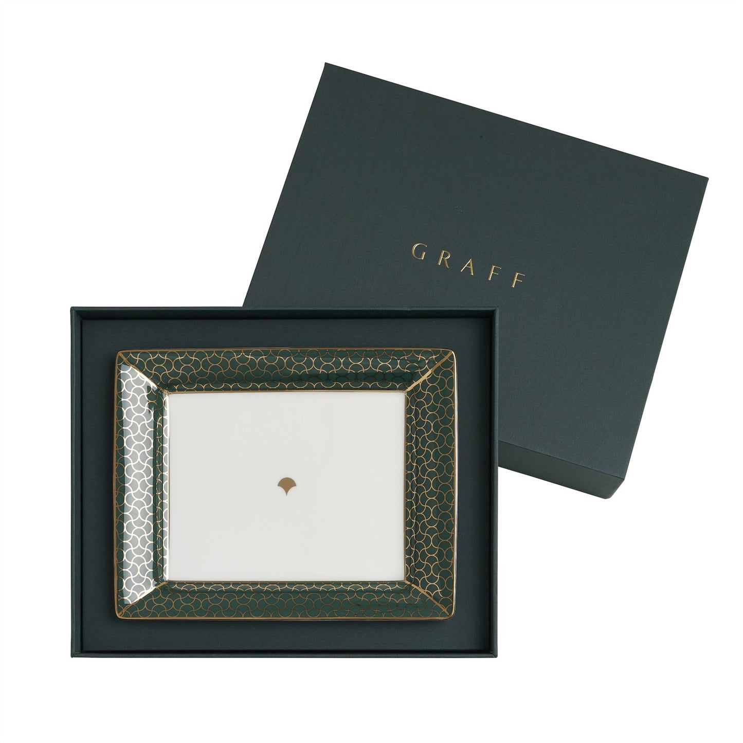 GRAFF, PORCELAIN TRINKET DISH, BOXED.