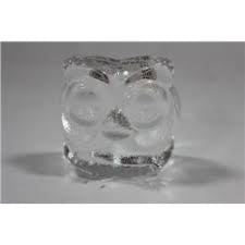 NACHTMANN, SMALL LED CRYSTAL OWL PAPERWEIGHT, 5 x 5.5cm.