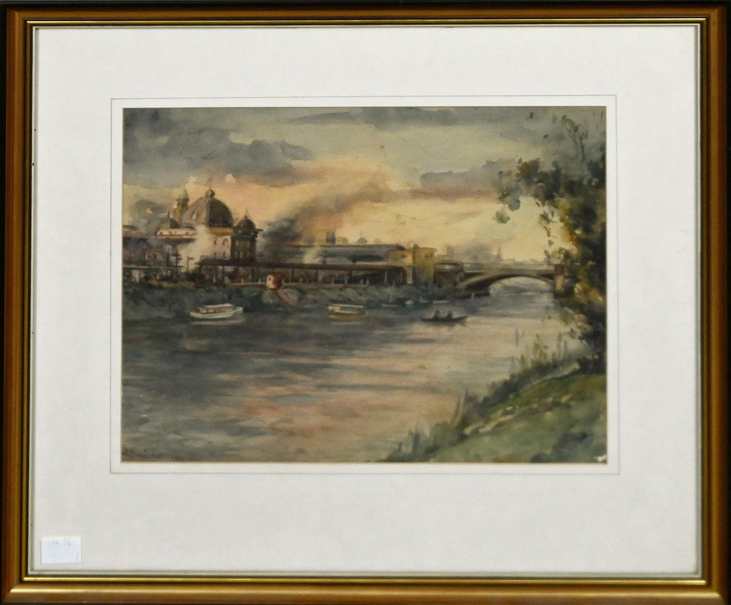 G. G. VIVIAN, FLINDERS STREET STATION - MELBOURNE, 1915, WATERCOLOUR, SIGNED AND DATED LOWER LEFT, 22 X 28CM, FRAME SIZE: 38.5 X 42.5