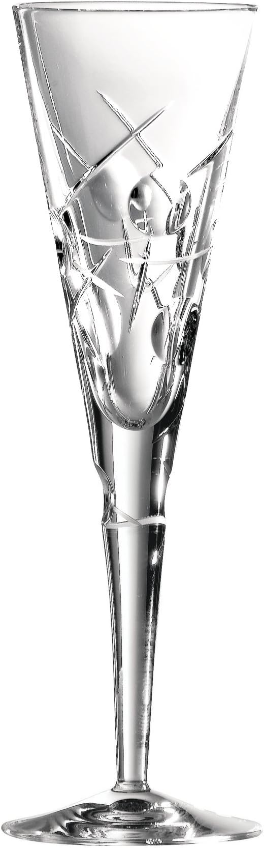 ROYAL DOULTON, ‘LUNAR’ SET OF FOUR CRYSTAL CHAMPAGNE FLUTES, 160ml, HEIGHT 25cm.