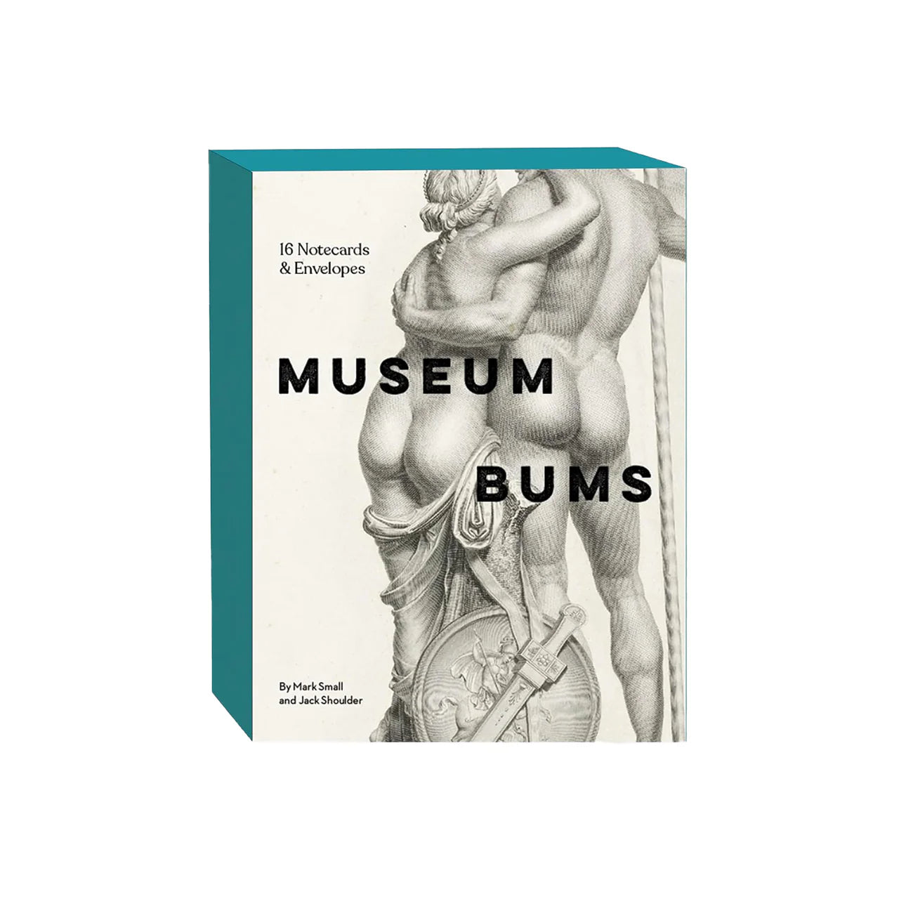 MUSEUM BUMS, SIXTEEN NOTECARDS & ENVELOPES, BOXED.