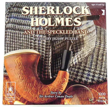 SHERLOCK HOLMES AND THE SPECKLED BAND, 1000 PIECE PUZZLE, STORY BY SIR ARTHUR CONAN DOYLE.