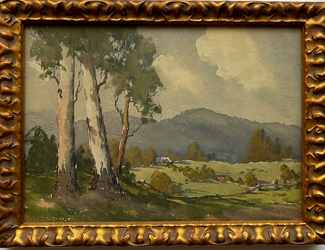PAIR OF AUSTRALIAN WATER COLOUR LANDSCAPES, 30 x 21xm & 24 x 18cm respectively.