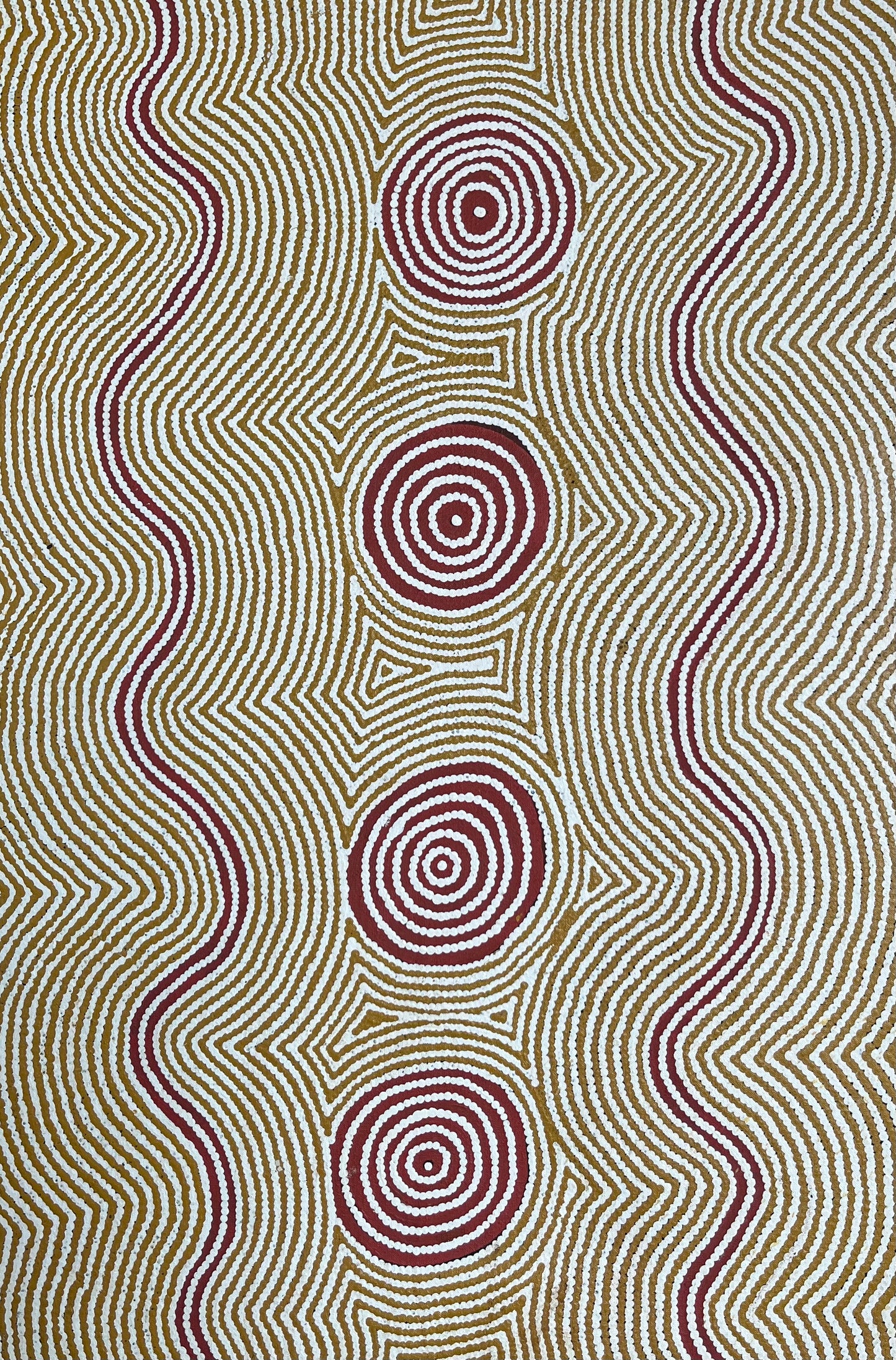 TONY TJAKAMARRA, (BORN CIRCA 1938), ACRYLIC ON BELGIAN LINEN, 91 x 61cm.