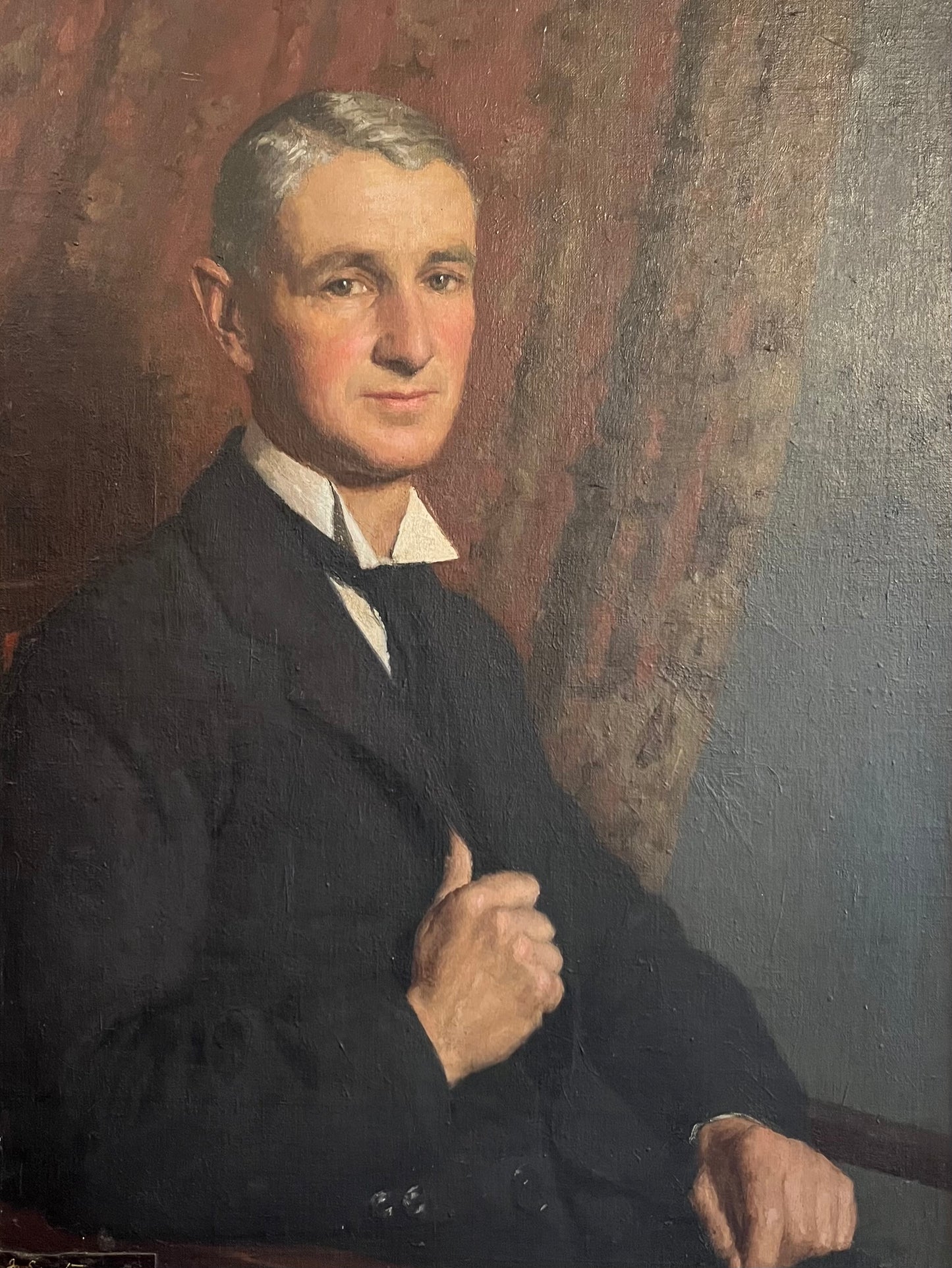 PORTRAIT OF HAROLD SMITH BY JO SWEATMAN, OIL ON CANVAS BOARD, 58 x 77cm, 72 x 91cm.