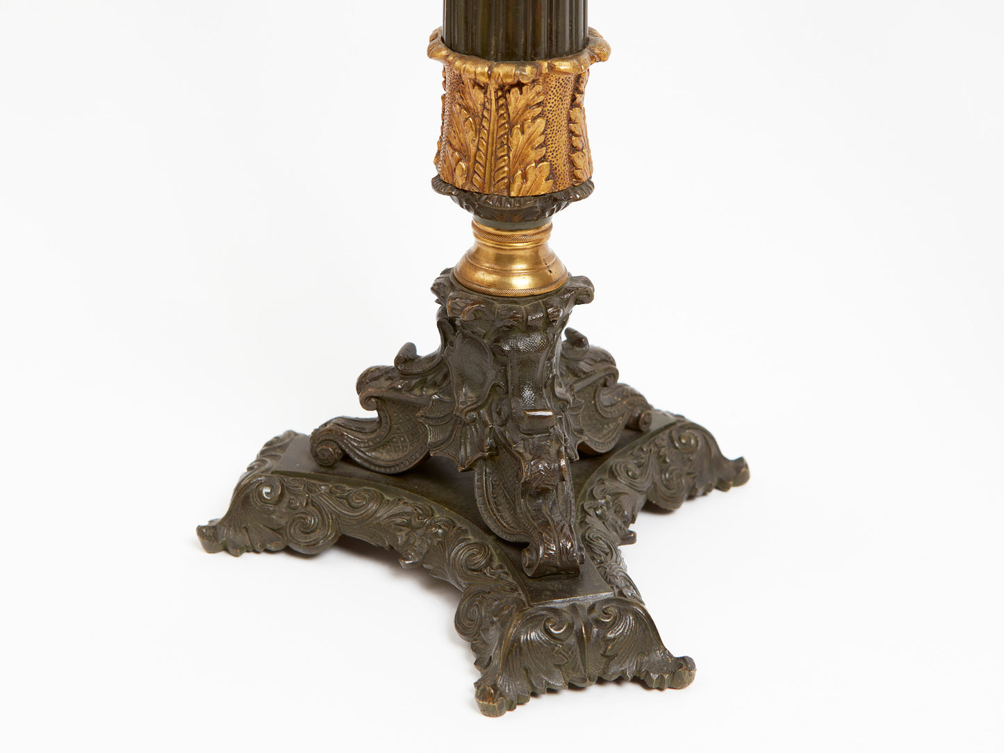 AN IMPRESSIVE PAIR OF NAPOLEON III EMPIRE FIVE BRANCH CANDELABRA