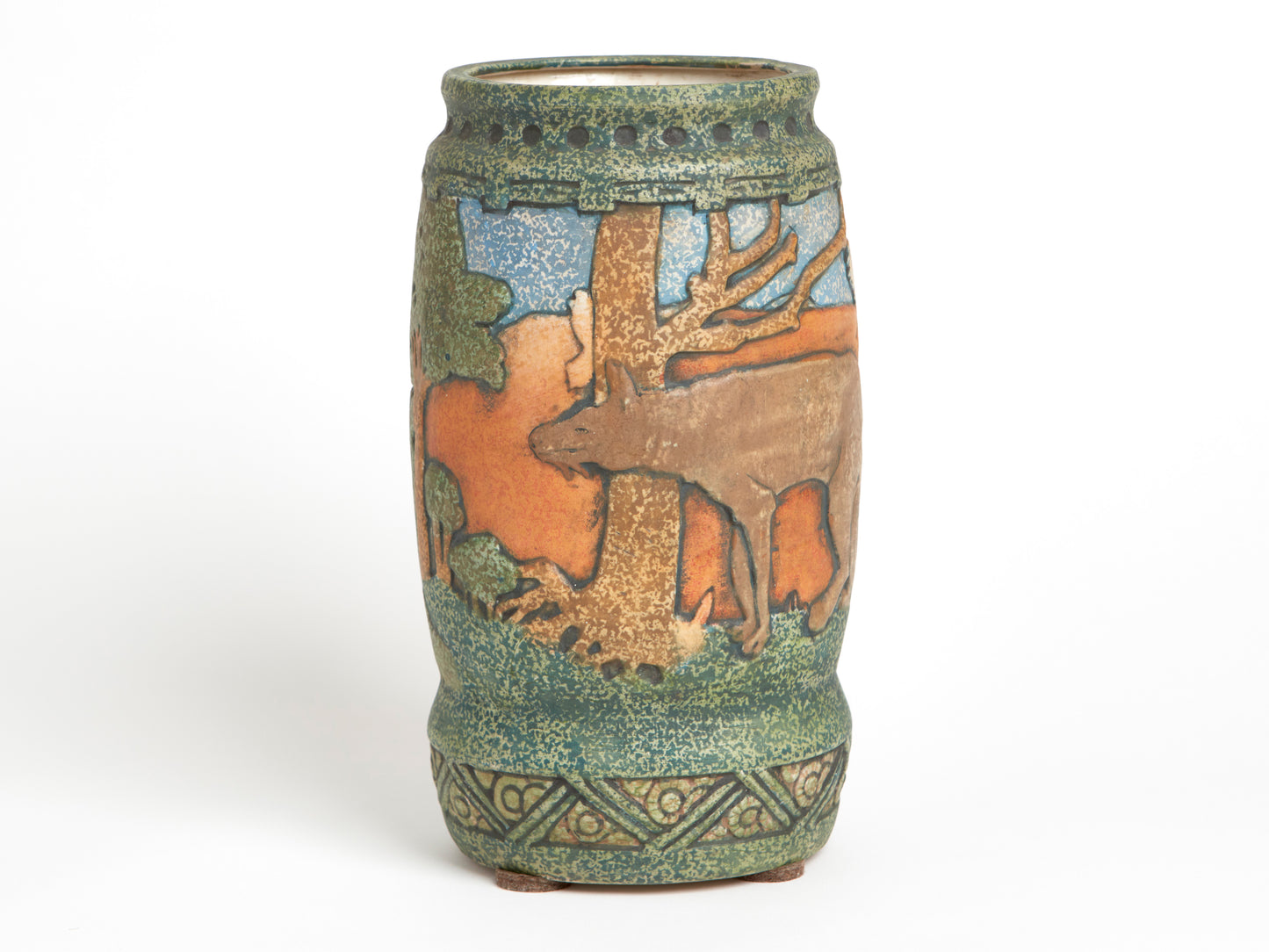 AMPHORA, BRITTANY SERIES VASE, FOX AND DUCK