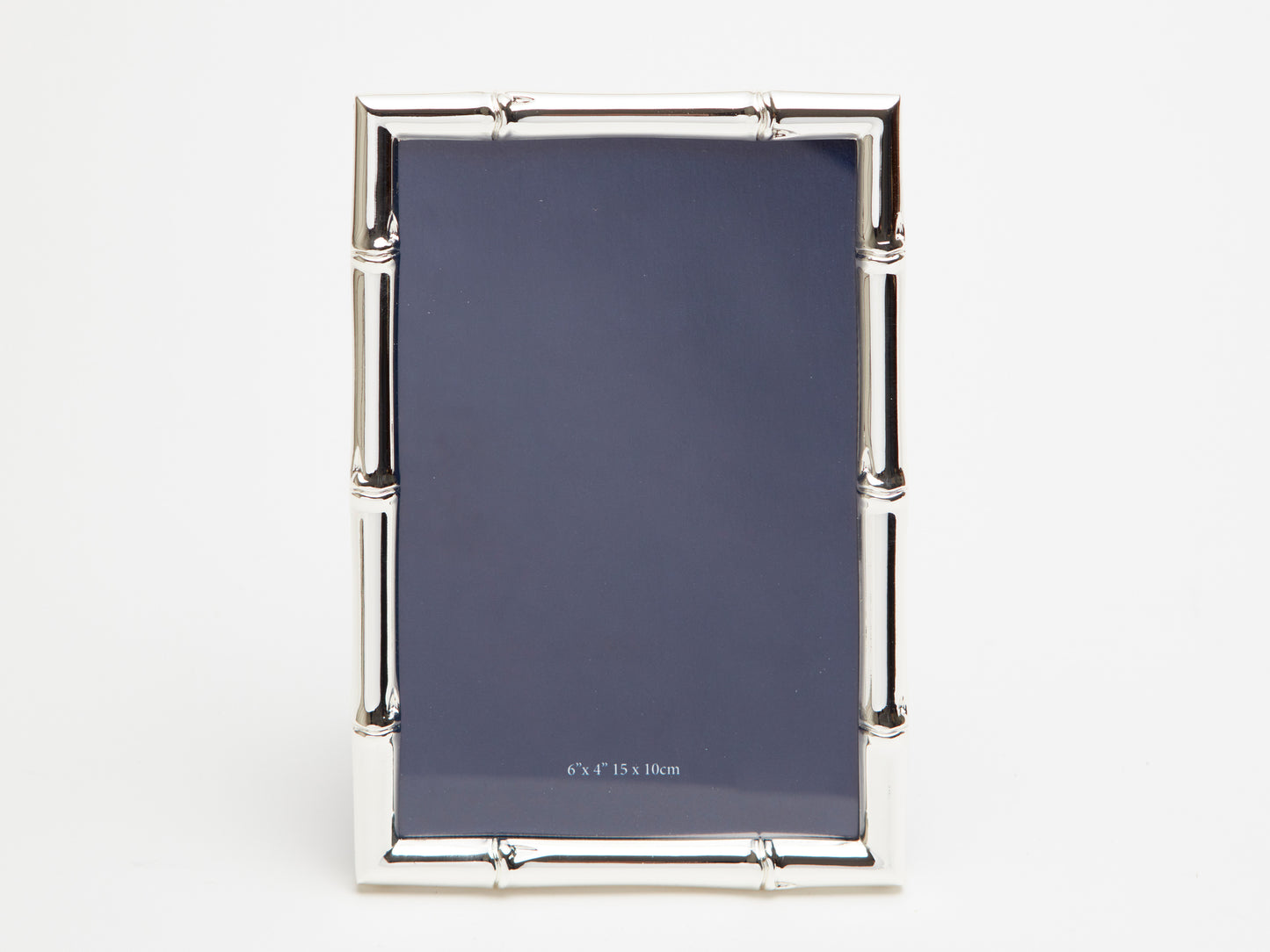 BAMBOO DESIGN SILVER PLATED FRAME, 10 x 15cm.