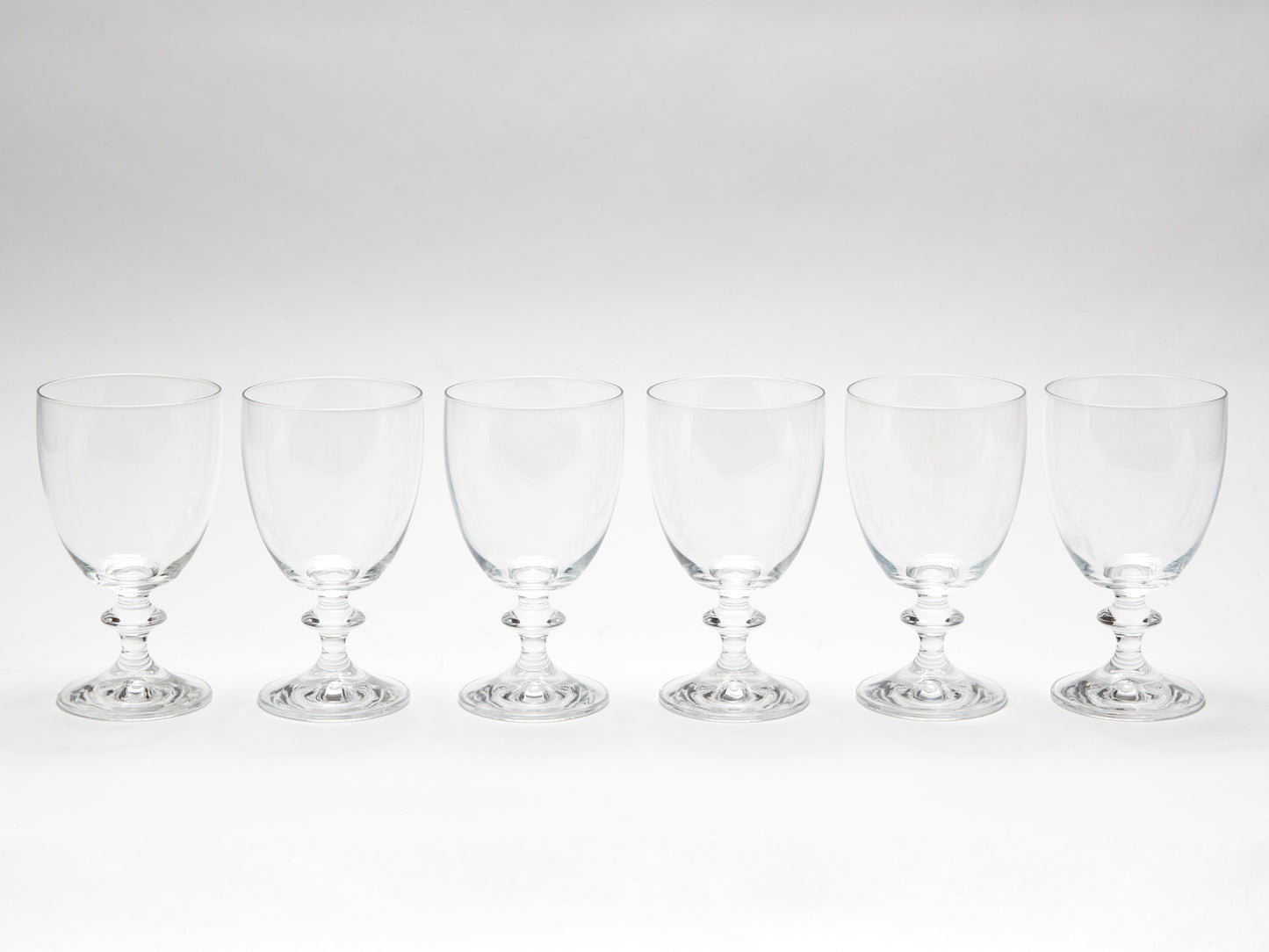 SET OF SIX CRYSTAL WINE GOBLETS