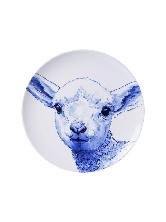 WALL PLATE LAMB, HEINRN DELFT BLAUW, WANDBORD LAMMETJE, 26.5cm