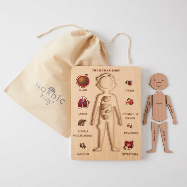 NORDIC, WOODEN HUMAN BODY PUZZLE, W22.5 x H30 x D2cm.