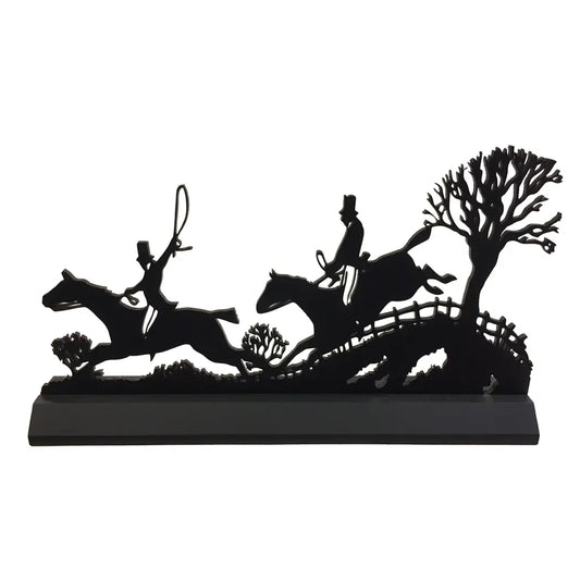 OVER THE FENCE, EQUESTRIAN SET, WOODEN SILHOUETTES ON STRAND