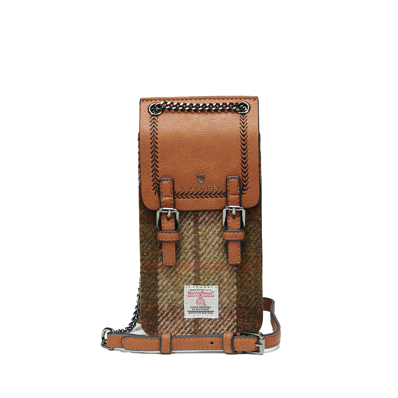 ISLANDER UK, PHONE TOTE, CHESTNUT TARTAN, L:10cm W:4cm H:17cm