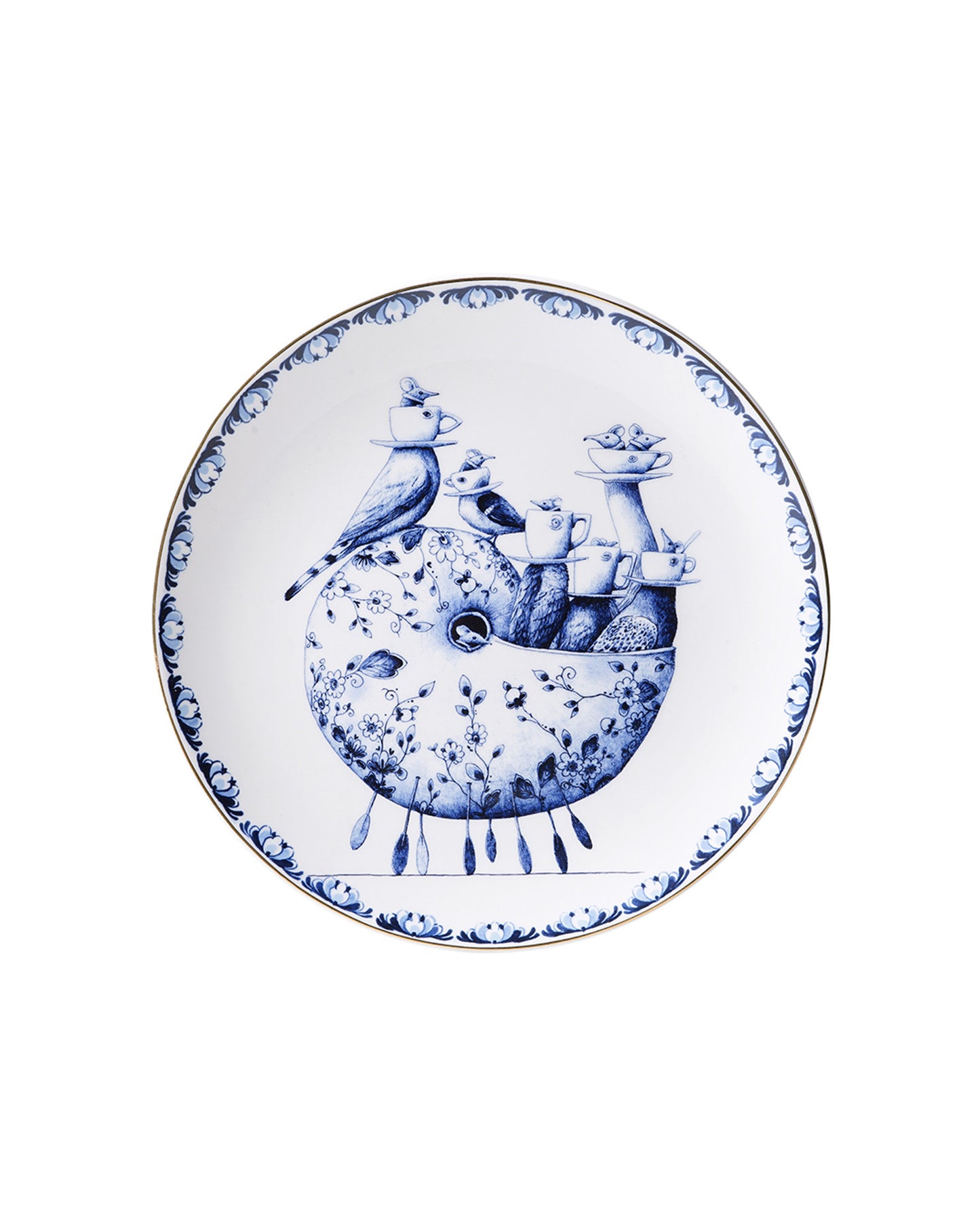 HEINEN DELFTS BLAUW WALL PLATE, REDMER HOEKSTRA, DELFT BLUE SNAIL, 20.5cm