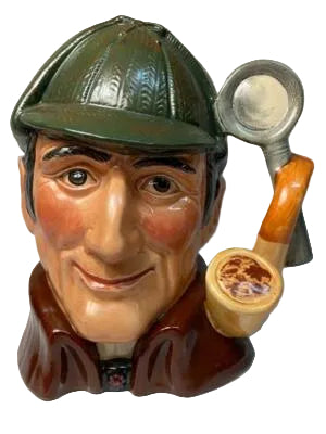 ROYAL DOULTON, LARGE 'THE SLEUTH' SHERLOCK HOLMES CHARACTER JUG, HEIGHT 21cm, D6631, CIRCA 1972.