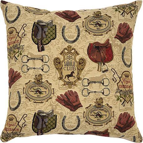 ADORABELLA, SHOW HORSE JACQUARD CUSHION, 47cm SQUARE, MADE IN AUSTRALIA.
