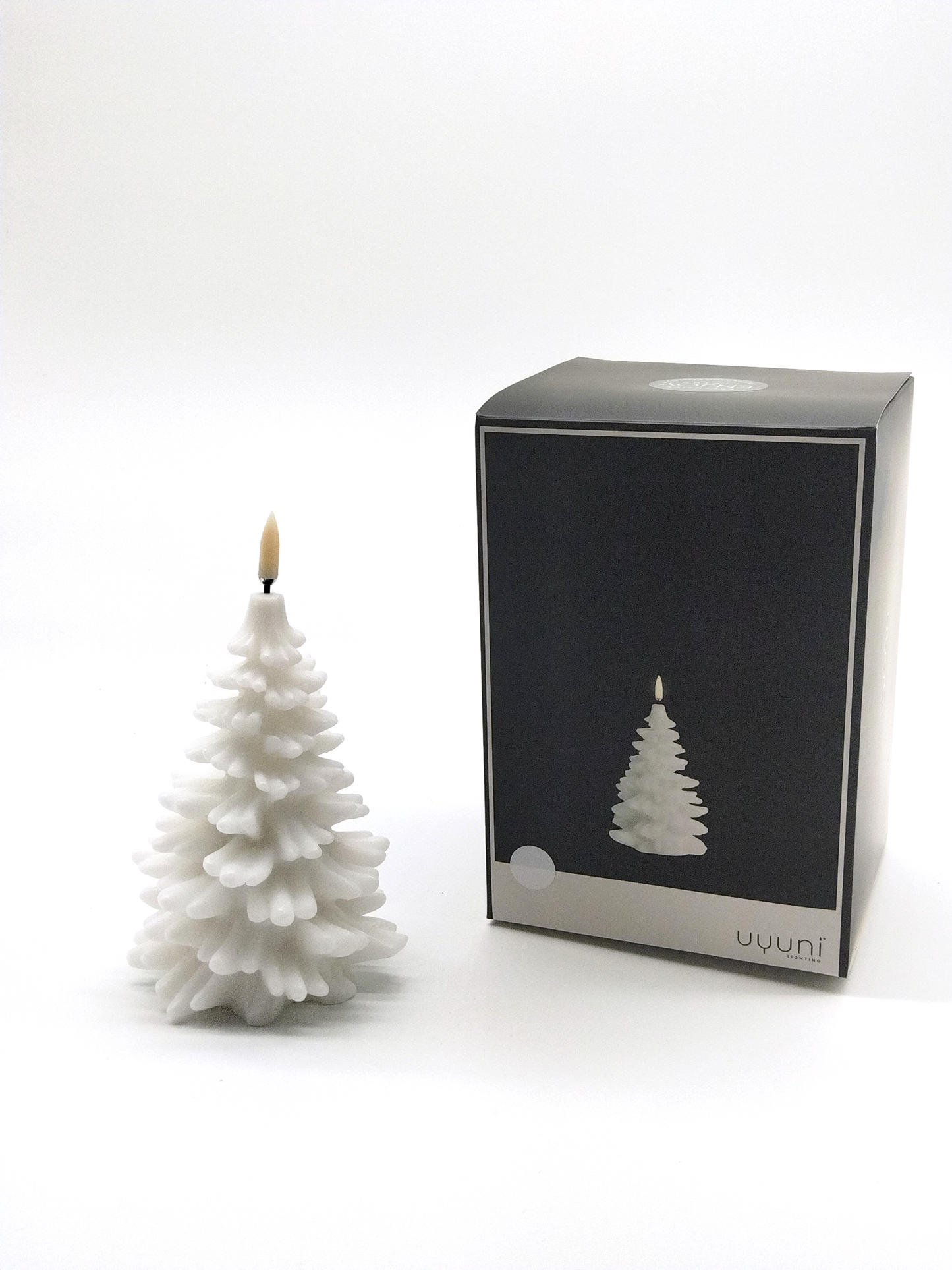 UYUNI MEDIUM NORDIC WHITE CHRISTMAS TREE, 10x 15cm. Batteries Included.