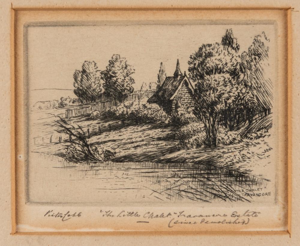 VICTOR COBB, TWO FRAMED SIGNED ETCHINGS