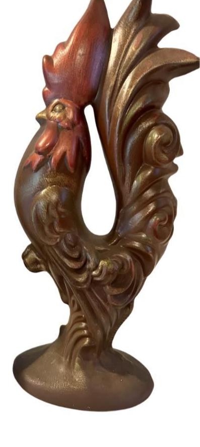 VINTAGE ARNEL CERAMIC ROOSTER FIGURE, HEIGHT 30cm.