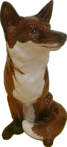 A LARGE BESWICK 'FIRESIDE' FOX, MODEL NUMBER 2348, HEIGHT 32cm.