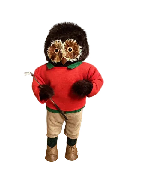 ABERCROMBIE & FINCH, 'THE GOLFER OWL' , MADE IN ENGLAND, HEIGHT 40cm.