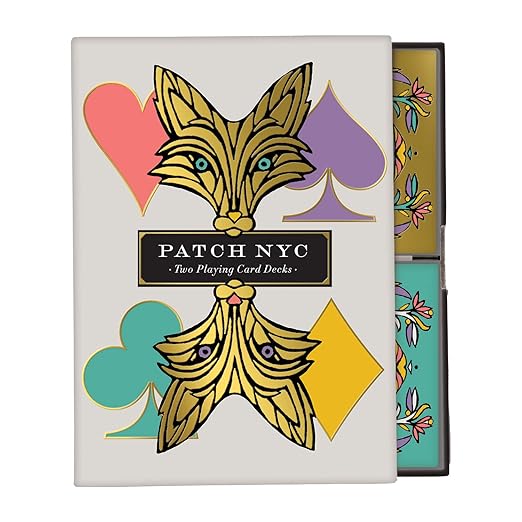 PATCH NYC PLAYING CARDS, SET OF TWO DECKS PRESENTED IN A COLLECTOR'S DRAW BOX.