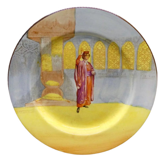 ROYAL DOULTON, SHAKESPEAREAN SERIES 'PORTIA' DECORATIVE PLATE, CIRCUMFERENCE 26cm, D3596, DATE STAMP FOR 1936.