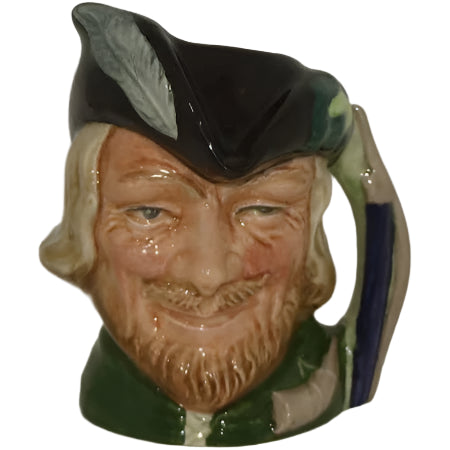 ROYAL DOULTON, ROBIN HOOD CHARACTER JUG, D6534, HEIGHT 10cm.