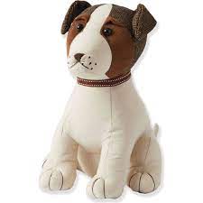 FABRIC TERRIER DOG DOOR STOP, 22 x 22 x 28cm.