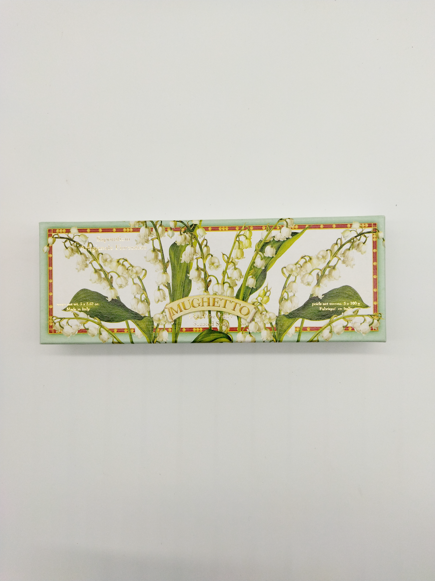 SAPONIFICO ARTIGIANALE FIORENTINO, GIFT BOX OF THREE INDIVIDUALLY WRAPPED SOAPS, 125g.