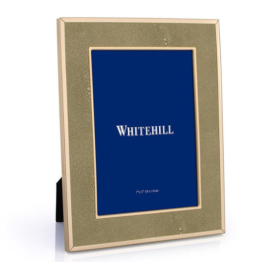 SHAGREEN PICTURE FRAME WITH GOLD METAL TRIM, 18 x 13cm