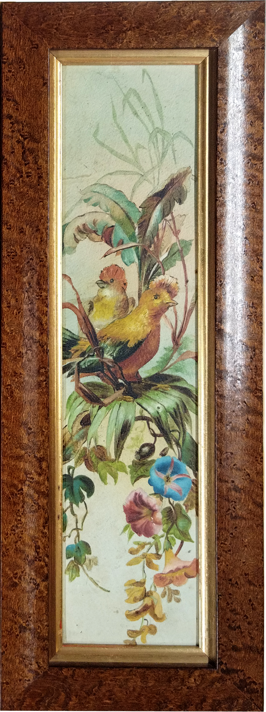 PAIR OF VICTORIAN EXOTIC BIRD PANELS