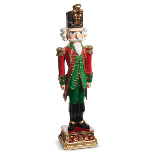 TRADITIONAL NUTCRACKER FIGURE, 6.5" L x 6" W x 25.5" H / 16.5cm L x 15.2cm W x 64.7cm H.