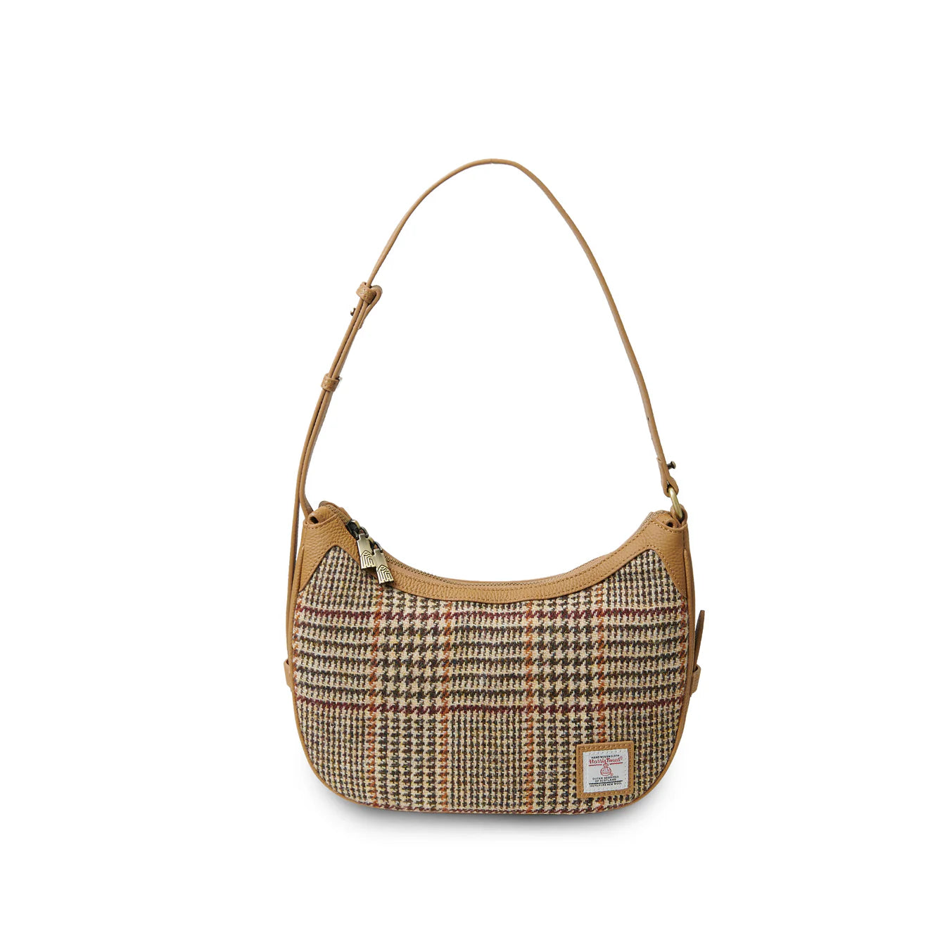 ISLANDER UK, ELLON SHOULDER BAG IN BEIGE DOG-TOOTH, 26cm x 7cm x 16cm.