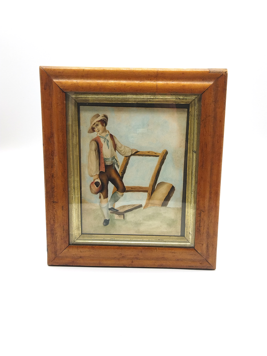 A FRAMED GEORGIAN WATERCOLOUR OF A BOY WITH A PITCHER, SIGNED H. W. DUNBARR, IMAGE 16 x 20cm, FRAME  28 X 32CM.