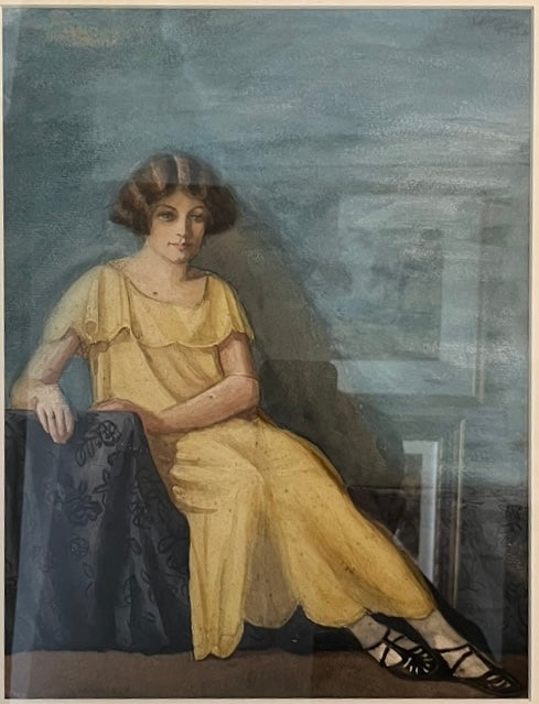 AUSTRALIAN SCHOOL, SIGNED KATHLEEN HUNT 1924, WATERCOLOUR, 24 x 32, CUSTOM MADE FRAME 53 x 60cm.