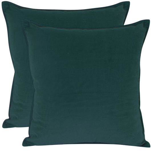 VELVET CUSHION IN EMERALD GREEN, 55 x 55cm.