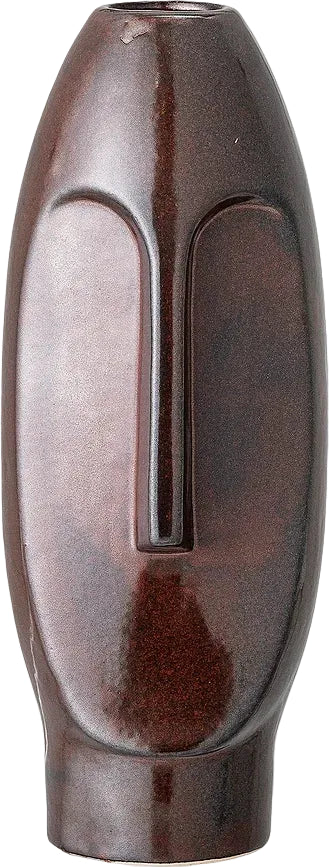 BLOOMINGVILLE, DAVIID CERAMIC FACE VASE WITH RUST-BROWN GLAZE FINISH, HEIGHT 26cm.VASE I