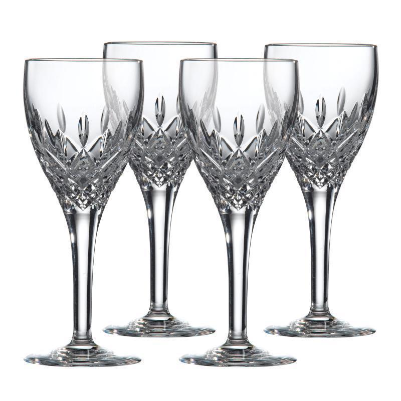 SET OF FOUR ROYAL DOULTON 'HIGHCLERE' CRYSTAL WINE GLASSES, HEIGHT 19cm.