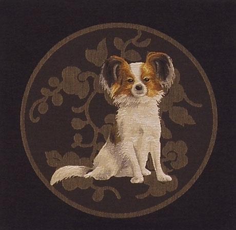 ADORABELLA, GLAMOUR DOG 'CHICO', JACQUARD FABRIC CUSHION, 45cm SQUARE, MADE IN AUSTRALIA.