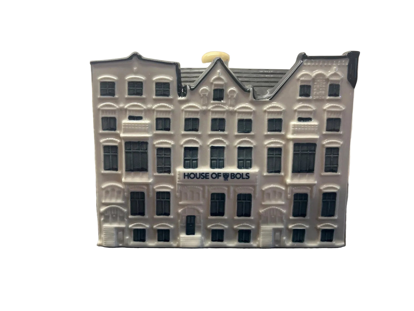 KLM 'HOUSE OF BOLS' PAULUS POTTERSTRAAT, NBLUE DELFT'S CERAMIC, LIMITED EDITION, 13 x 10 x 5cm.