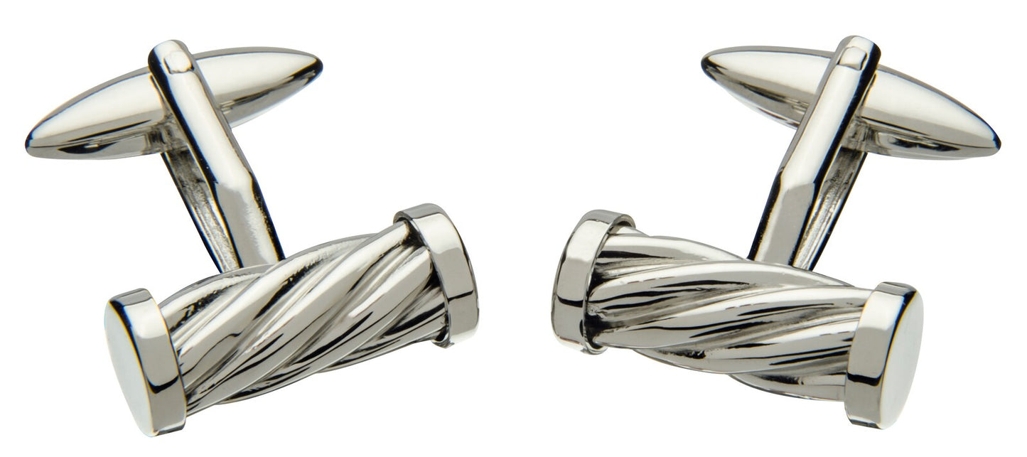 JOS VON ARX, SILVER PLATED ROPE CUFFLINKS, SWIVEL BACKS, WITH BOX