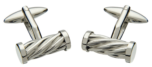JOS VON ARX, SILVER PLATED ROPE CUFFLINKS, SWIVEL BACKS, WITH BOX